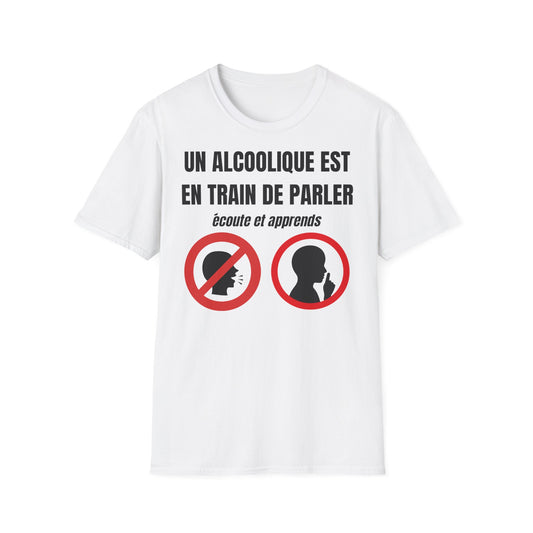 Un alcoolique est en train de parler écoute et apprends